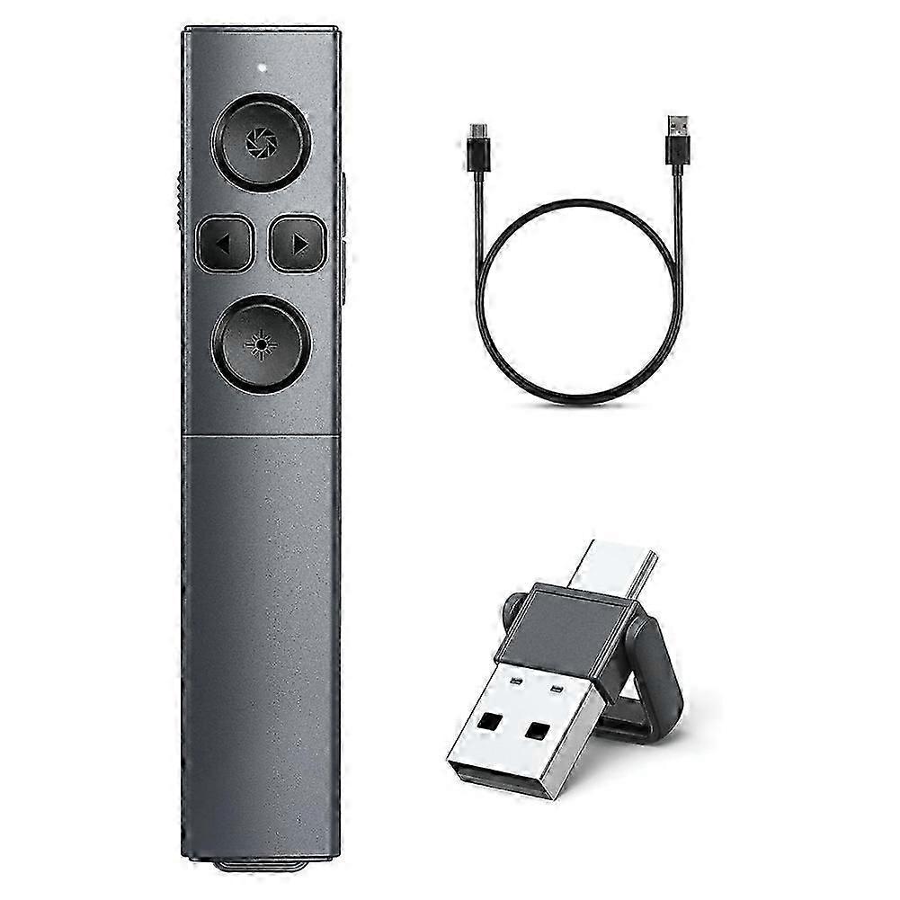2-In-1 USB Type C Presentation Clicker, Rechargeable Wireless Presenter Remote, Clicker compatible for PowerPoint Presentations