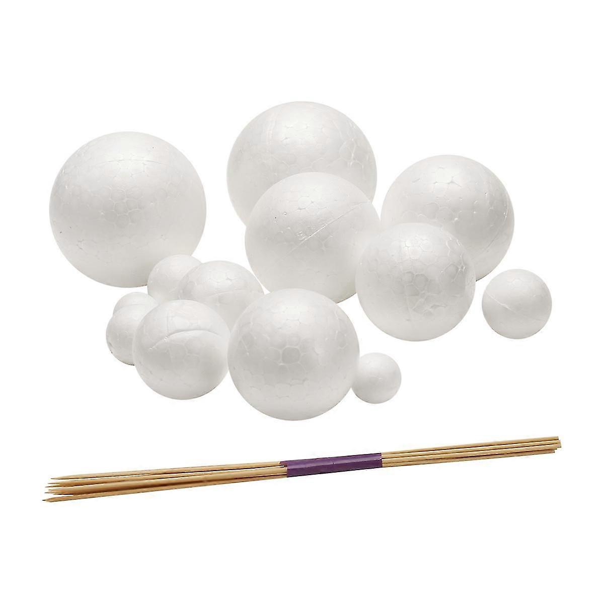 Solar System Project Kit, PlanetModel Crafts 14 Mixed Sized Polystyrene Spheres Balls for School Sci