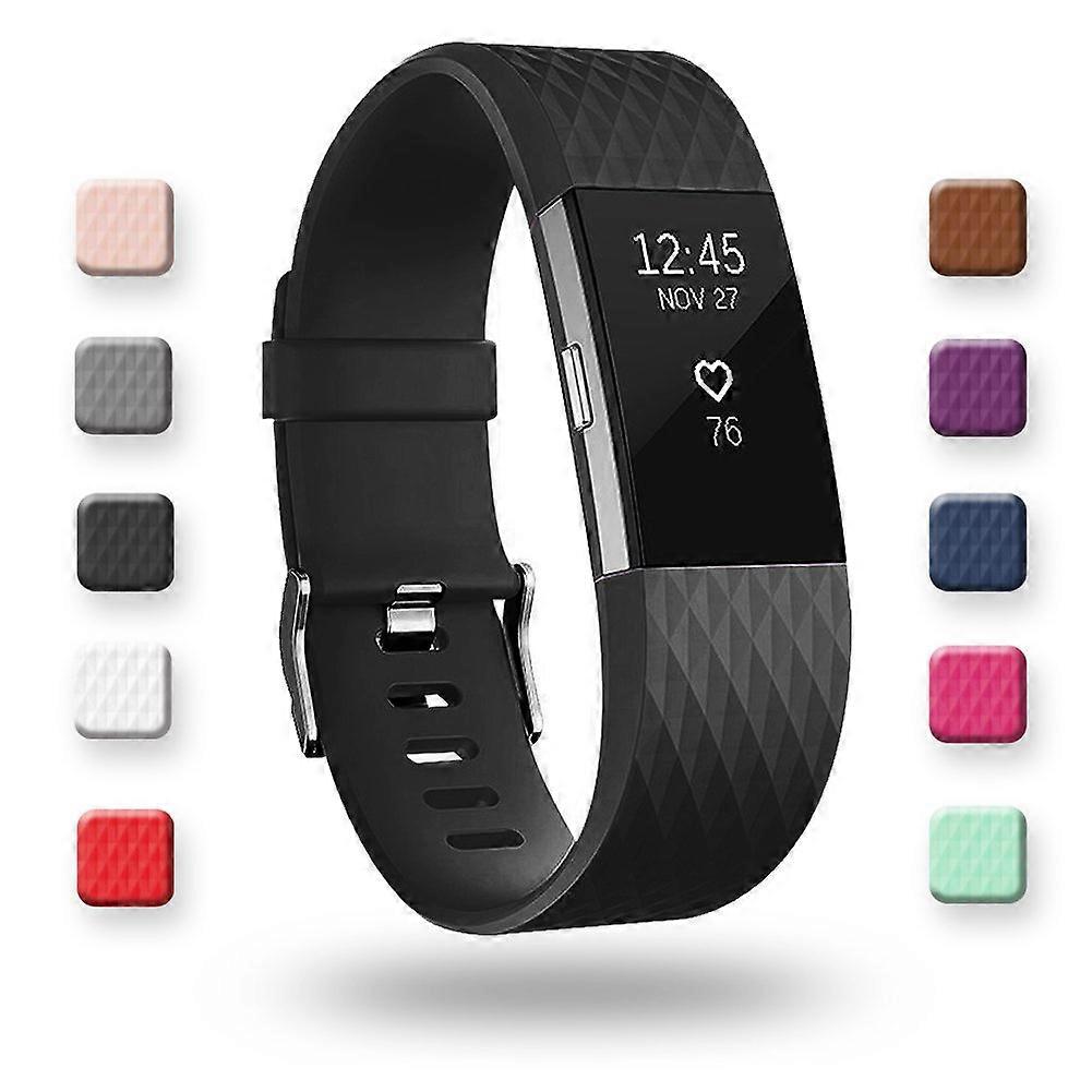 Replacement Band Large Black Strap for Fitbit Charge 2 Classic and Special Edition