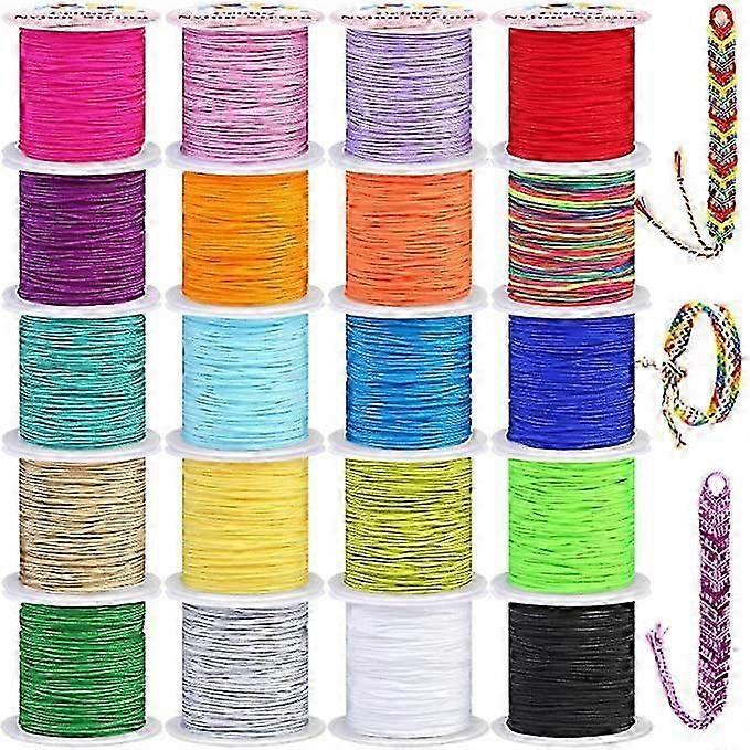 Nylon beading thread for jewelry - 20 rolls Kumihimo crafting rope