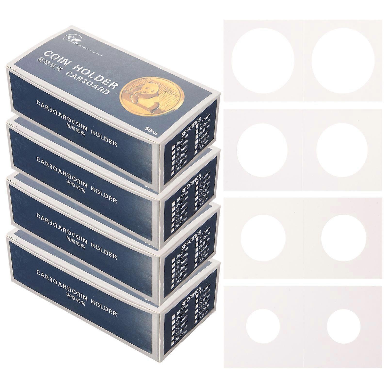 Paper Coin Protector Clip for Storage 4 Boxes Clear Coin Holders