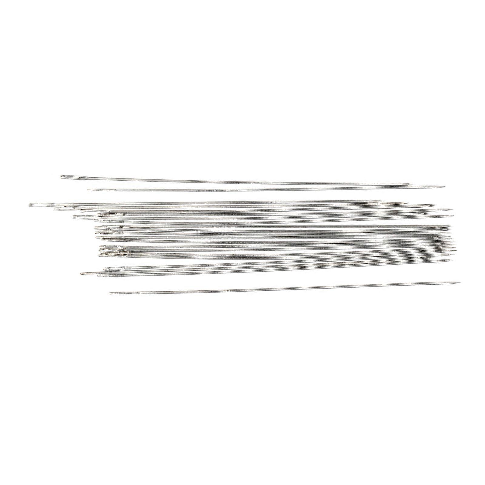 Stainless Embroidery Needles Silver for Stitching Use 20Pcs Beads Threading Tools