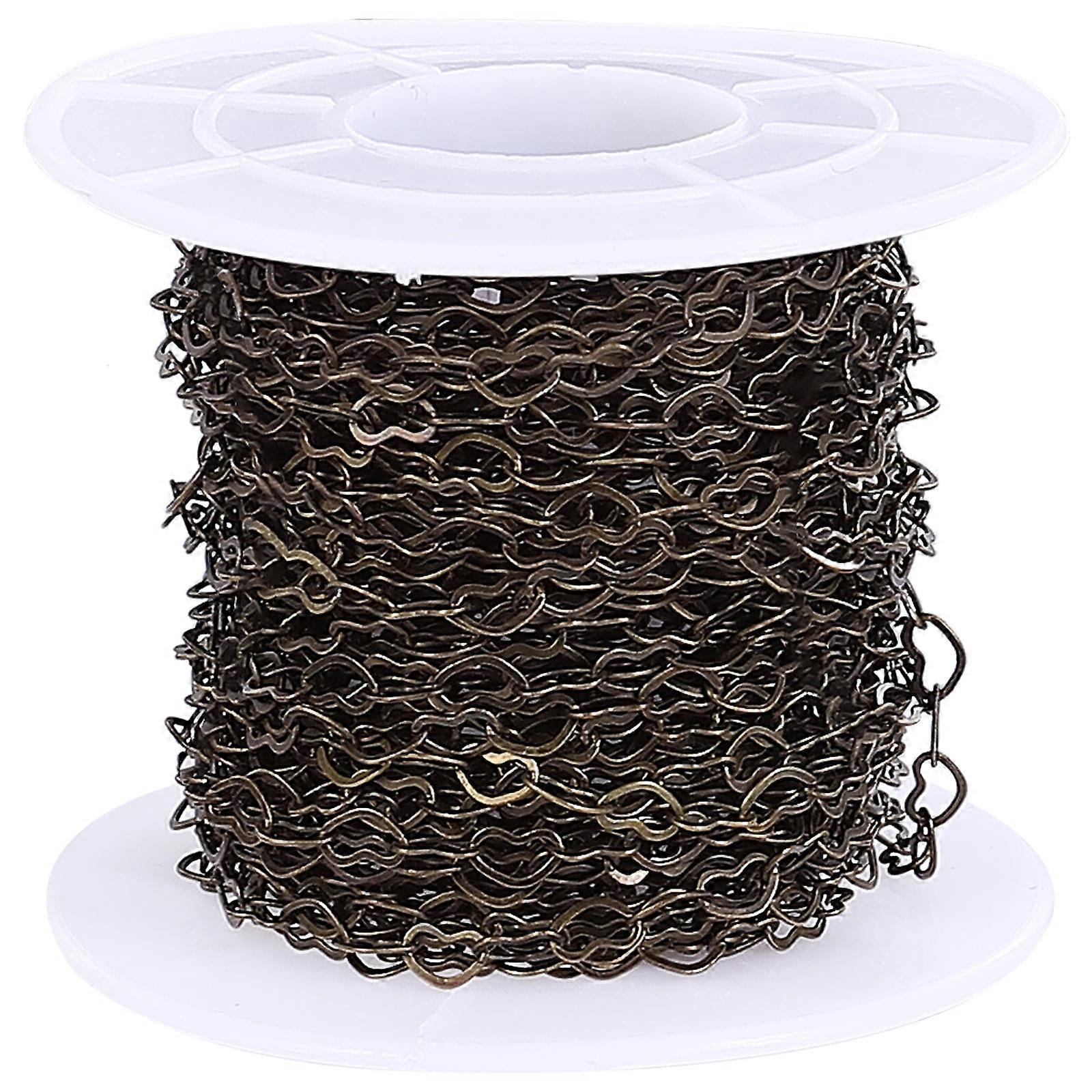Heart Link Chain Copper Chain for Necklace Making 1 Roll for DIY Use