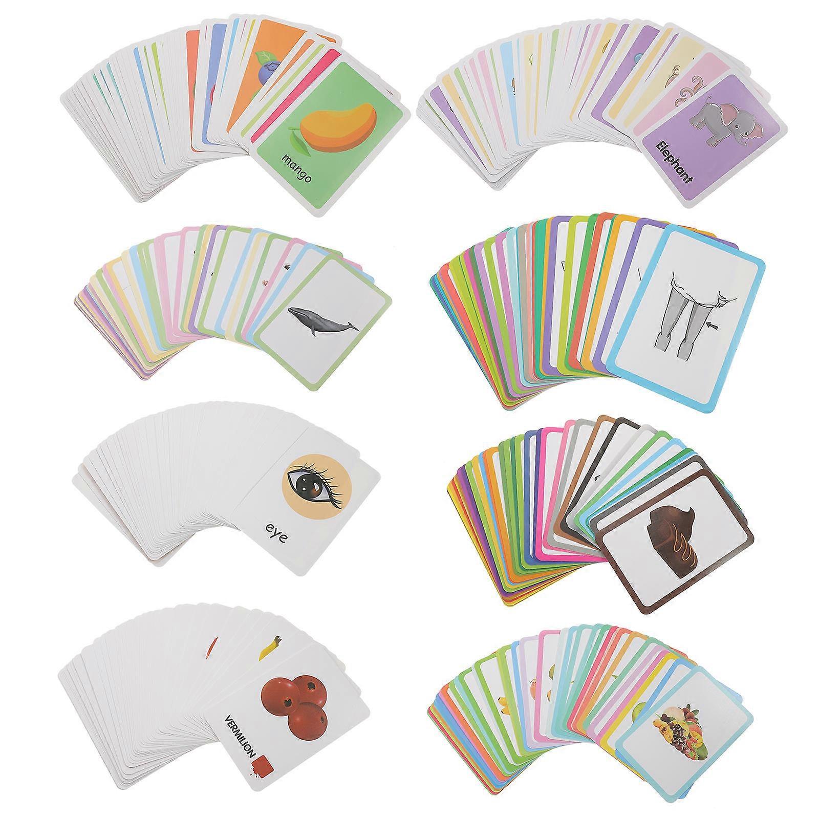 Portable Children Toy Educational Animal Fruit Learning Flash Cards 8 Boxes