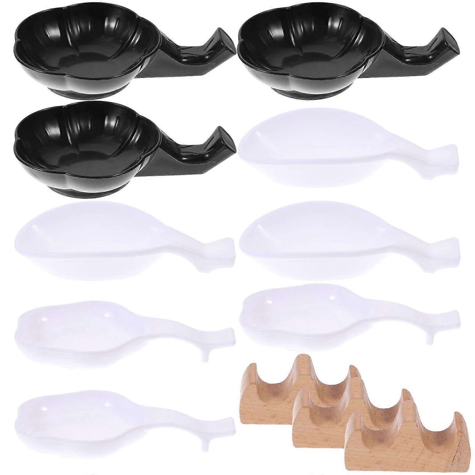 Calligraphy Brush Stand Plastic Ink Plate for Storage 12Pcs Assorted Color