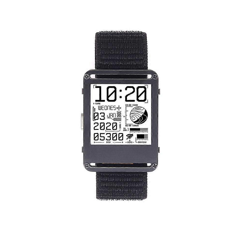Black (A) 1pcs$Watch ESP32 programmable open source electronic watch smart wearable bracelet ink screen development