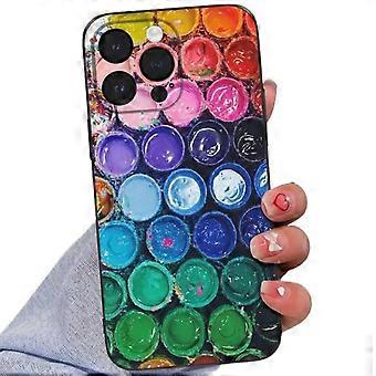 Art Phone Case with Artistic Palette Design, Colorful Retro Oil Painting Cover for iPhone 12 Pro, Shockproof Protection