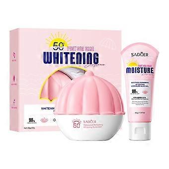 60 g Aloe-Sonnencreme fürs Gesicht (LSF 50) & 40 g Aloe-Vera-Gel, Aloe-Vera-Gesichts-Sonnenschutzset, langanhaltender Schutz, beruhigende Pflege nach dem Sonnenbad