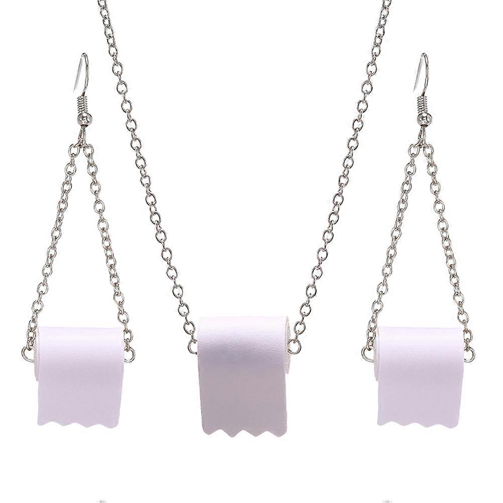 Creative Ear Hook Earring Necklace Pendant Set for Decoration 1Set