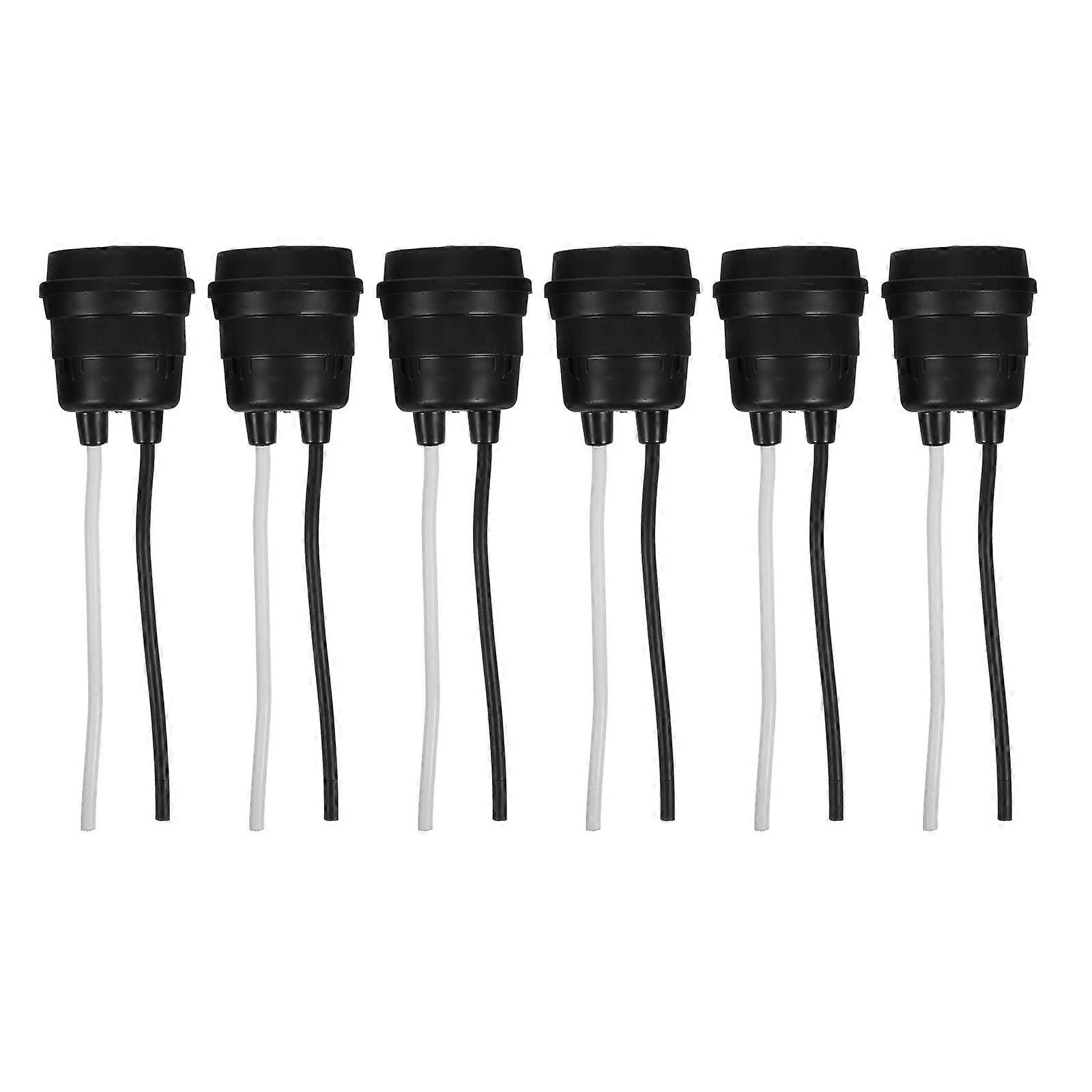6pcs Waterproof Lamp Holder Socket E27 Socket Lamp Base E27 Light Holder Socket for DIY Table Lamp Base Accessories