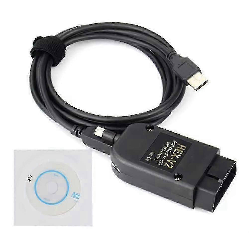 VAGCOM HEX-V2 USB OBD2 Diagnostic Cable Interface Compatible with VAG Scanner Tool FT232 V25.3