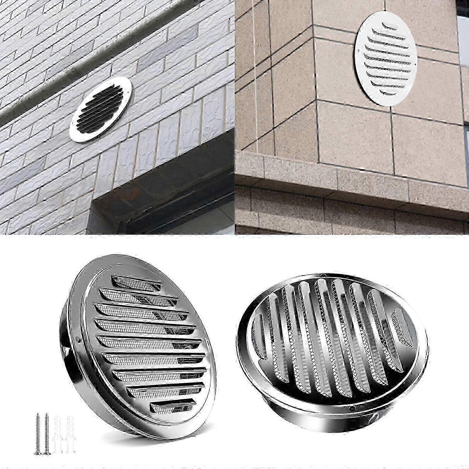 Practical Sturdy Stainless Steel Round Wall Vent with Fine Designs compatible with Efficient