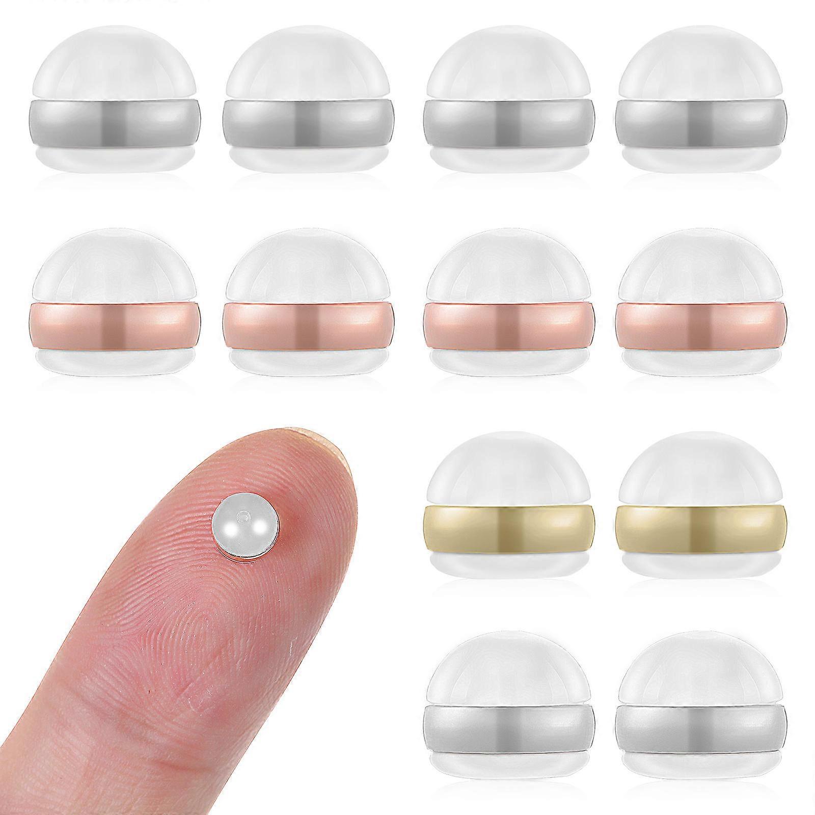 Ear Stud Backs Silicone Replacement Secure Ear Locks 16Pcs for Earrings