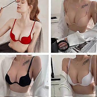 Women\'s U-shaped Seamless Bra Sexy Low Cut Without Ring Underwear for Indoor Outdoor Daily Wear