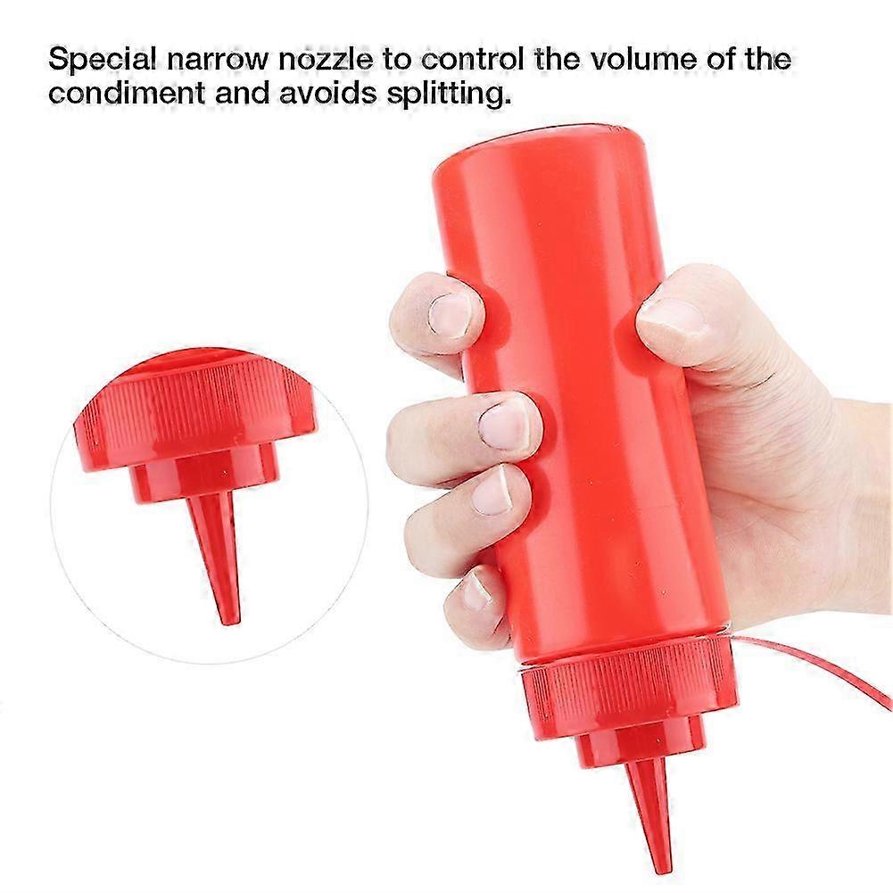340ml Red Plastic Condiment Dispenser Set, 6x20cm, 10pcs
