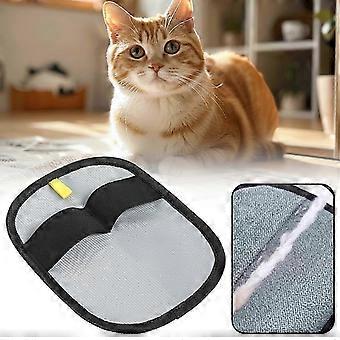 Efficiënte, herbruikbare verzorgingshandschoen voor katten en honden, voor het verwijderen van haren van tapijt, bank, kleding en meubels.