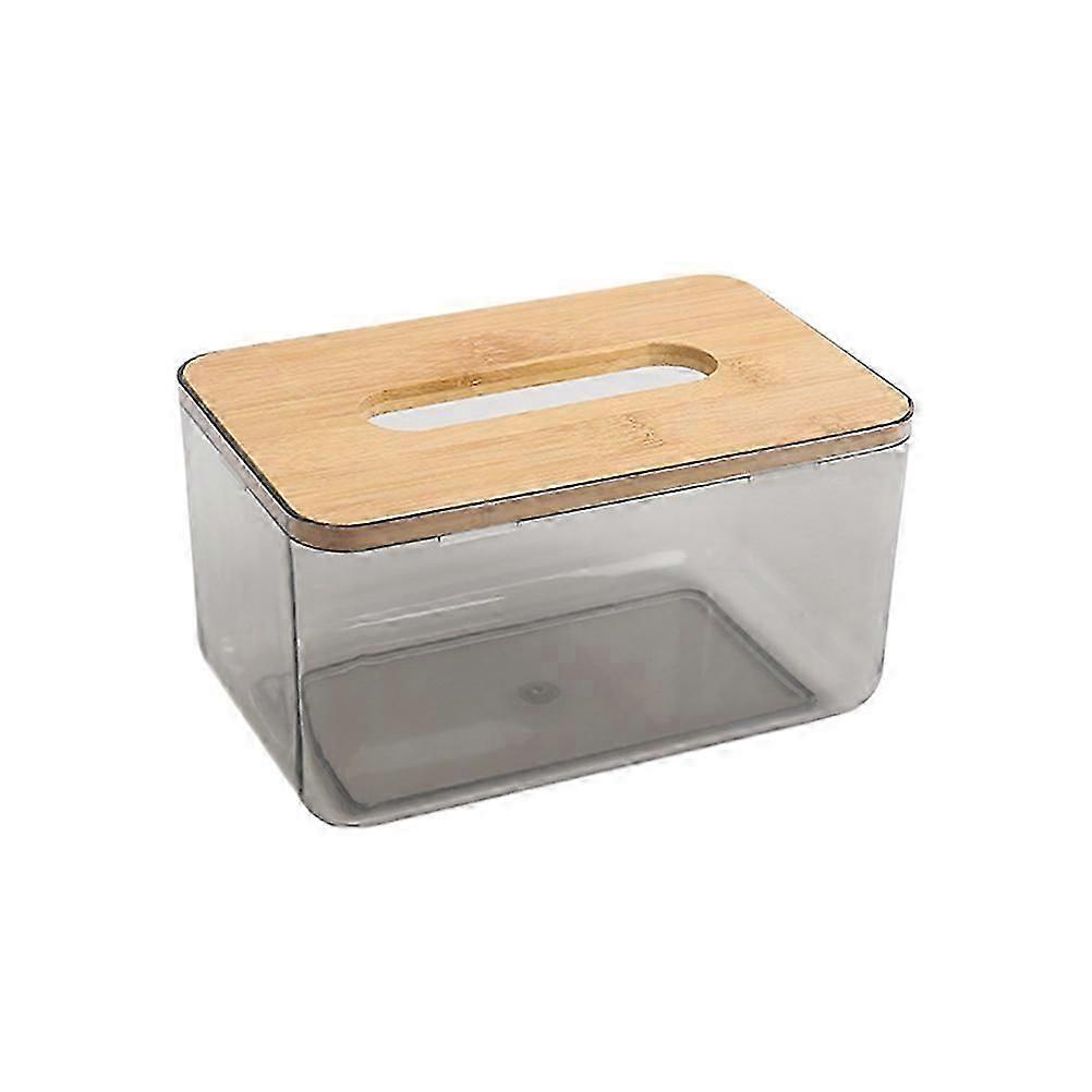 Creative Car Tissue Box Rectangular Shape with Bamboo Cover for Bathroom Cafe 1Set