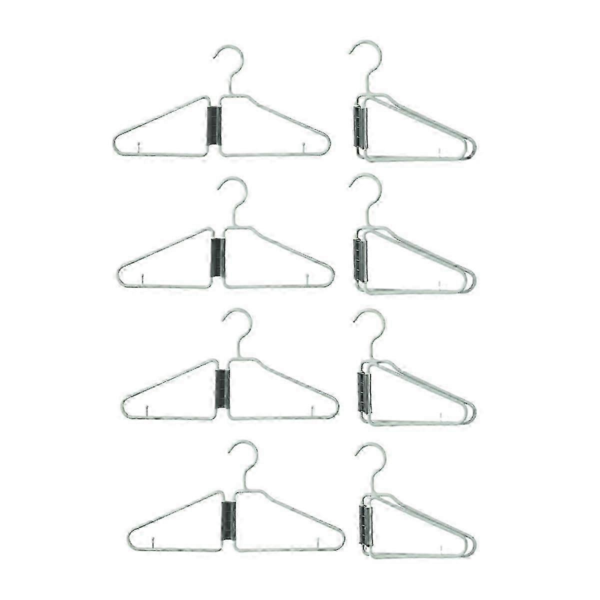 8Pcs Foldable Clothes Hangers, Durable Plastic Hanger compatible with Compact Storage