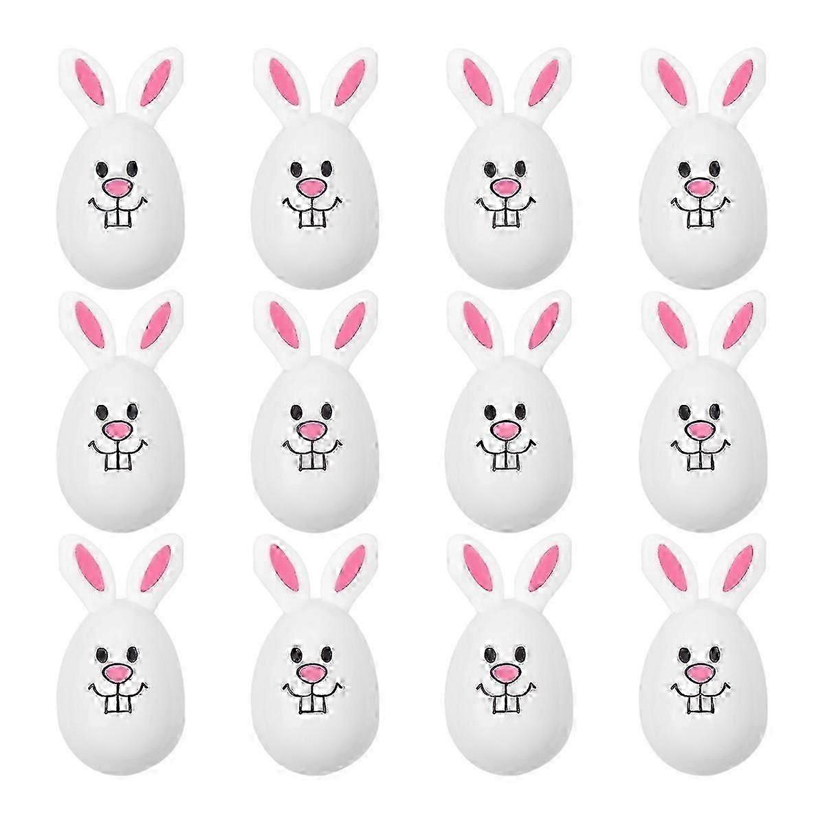 SZW-12 PCS Candy Gift Easter Decor Egg Artificial Eggs Crafts Colored Painted Eggs Easter Plastic DIY Easter Egg