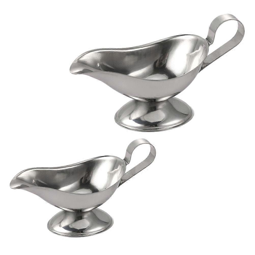 2 st rostfria såskoppar för restaurangsås (silver)