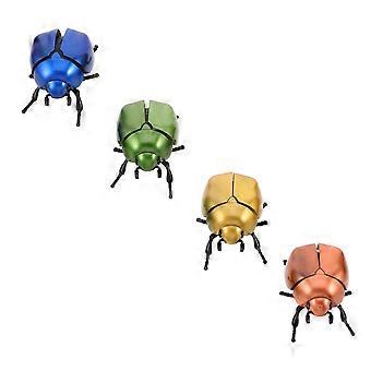 4-teiliges Käfer-Insektenmodell – Realistische, aufziehbare Käferfiguren aus Kunststoff, lebensechte Insekten für Dekorationen zum 1. April
