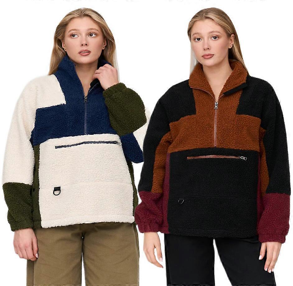 24 Colours Colour-block Half Zip Fleece