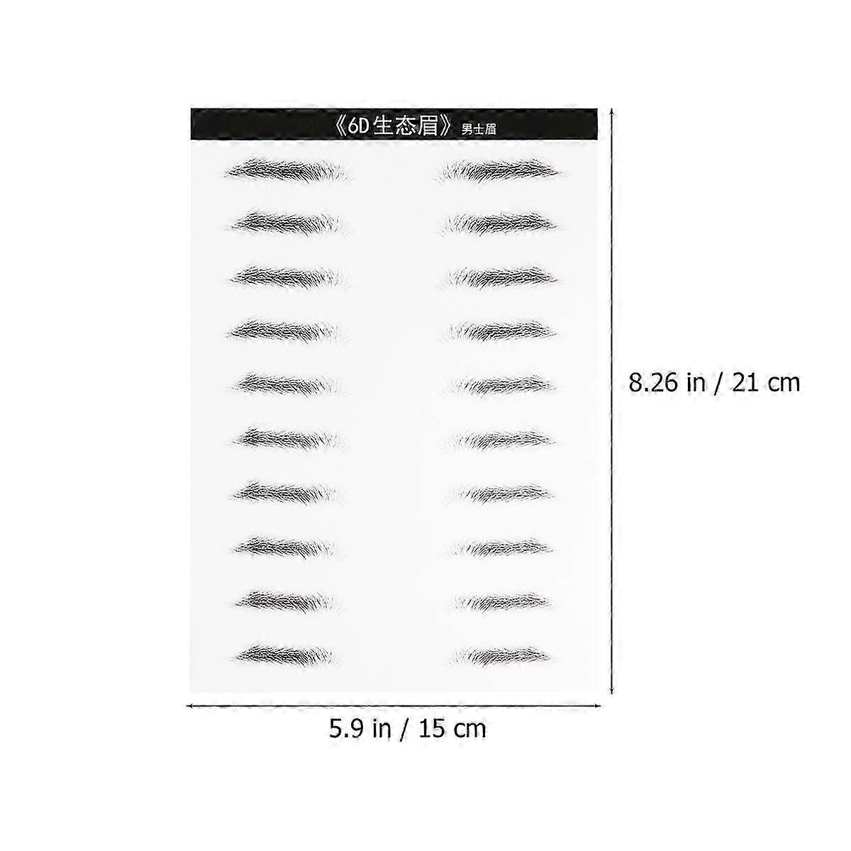 Artificial Eyebrow Patch Waterproof Simulation Eyebrow Makeup Tools 2 Sheets