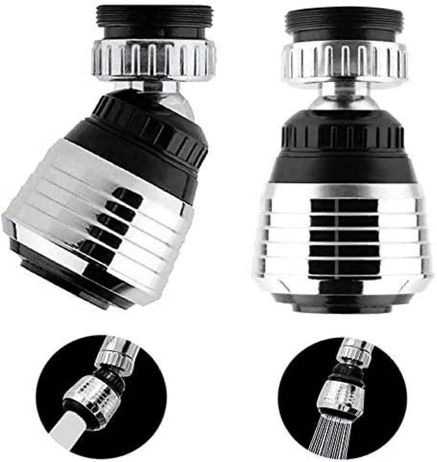 2PCS Kitchen Faucet Aerator, Splash Filter Attachment 360 Swivel Saving Diffuser