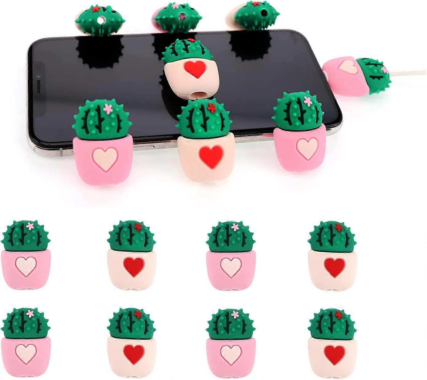 8PCS Cactus Data/Charging/Lightning Cable Protector Saver Chewers ONLY Compatible with Apple Lightning Interface (Cactus-8PCS)