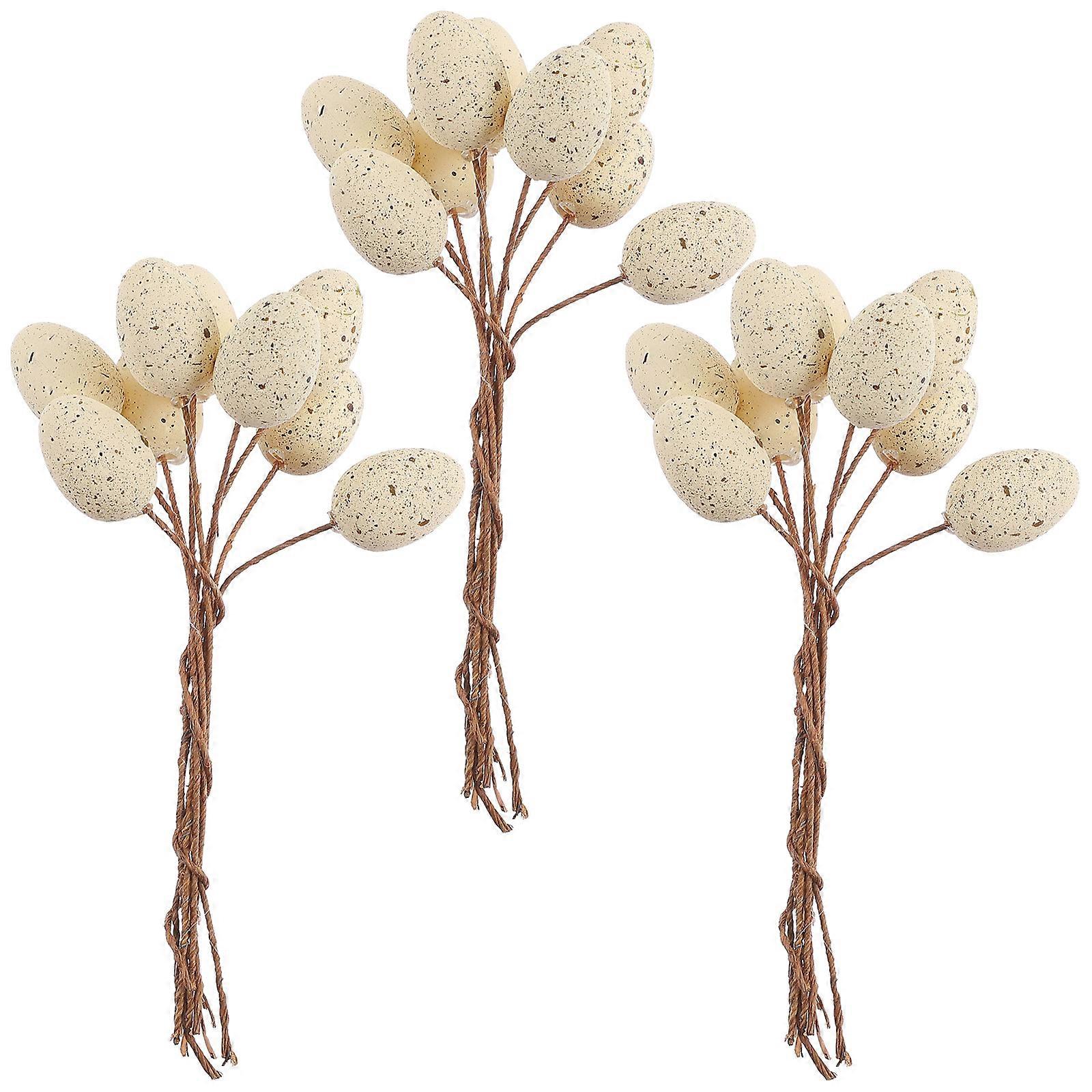 27pcs Artificial Easter Eggs Stems Decorative Speckled Easter Egg Twig Branches