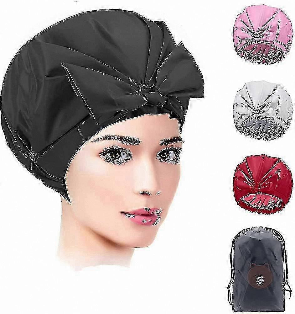 3-Pack Satin Sleep Bonnet, Wide Silk Cap compatible with Nighttime Comcompatible witht