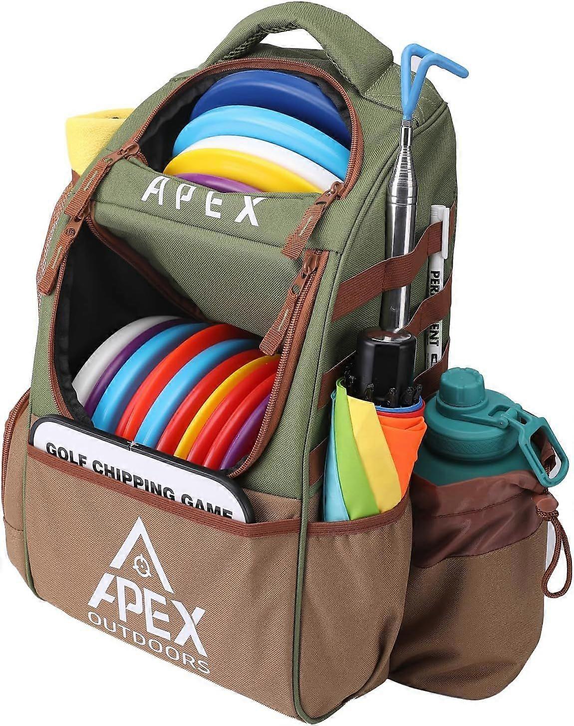 Large Disc Golf Backpack Holds over 21 Discs, Durable 600D Polyester with Multiple Storage Pockets