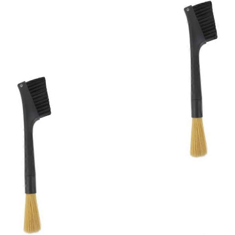 2pcs Espresso Maker Machine Cleaning Tool Coffee Grinder Brush Dust Brush