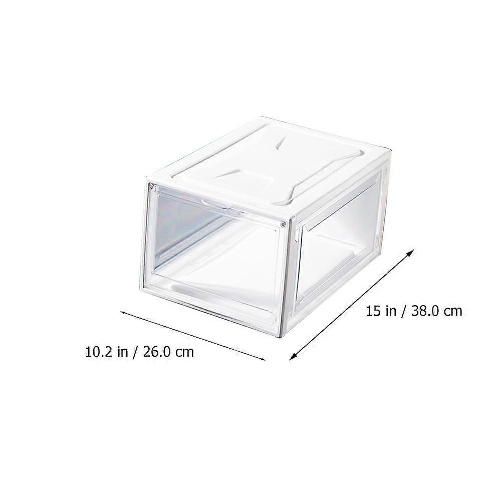 Transparent Shoes Box Sneaker Case for Storage 1Pcs Stackable White Shoe Box