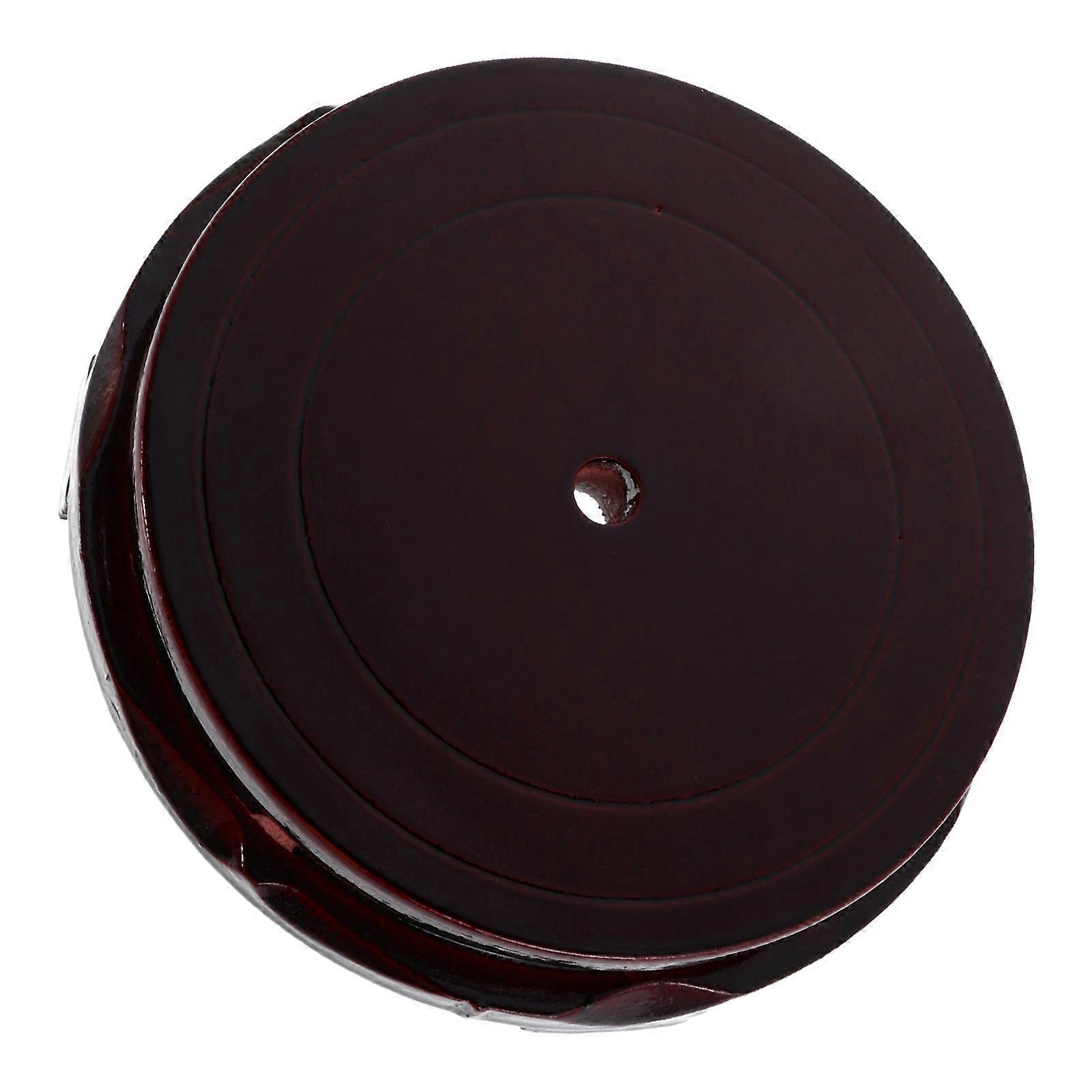 Dark Red Solid Wood Round Base for Flowerpot Holder Display