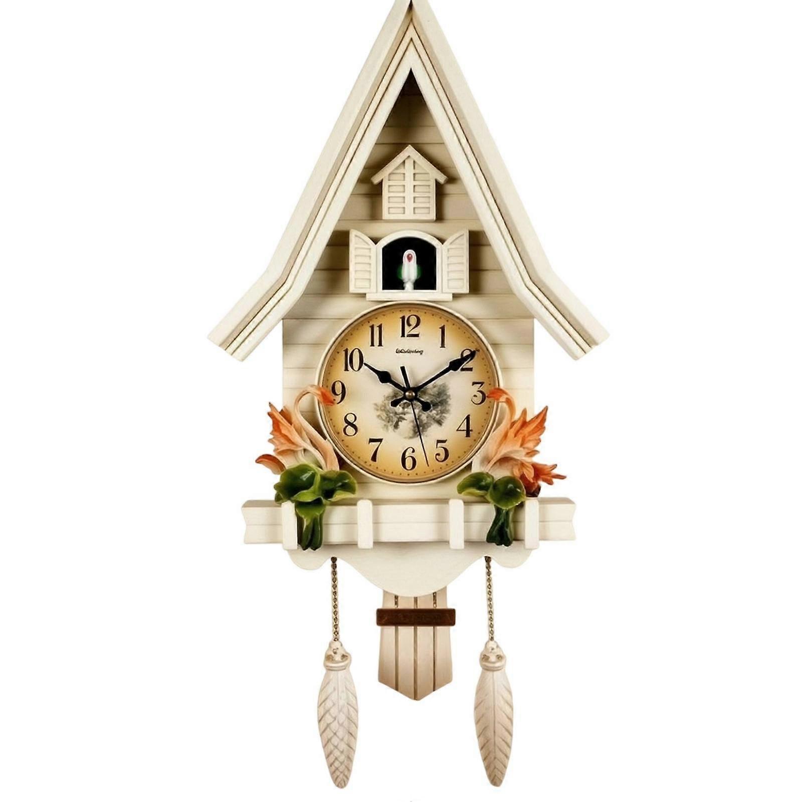 Cuckoo Clock Rustic Cabin Design Cuckoo Clock with Weights Vintage-Retro-Styled