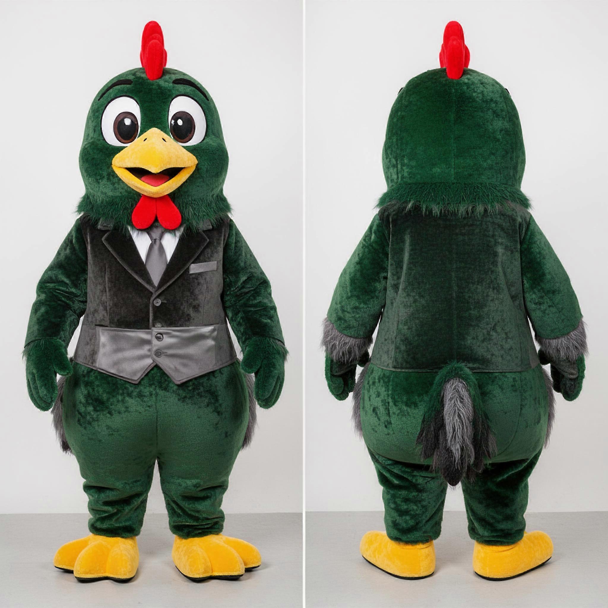 MASTICOT Forest Green Fluffy Hens Mascot