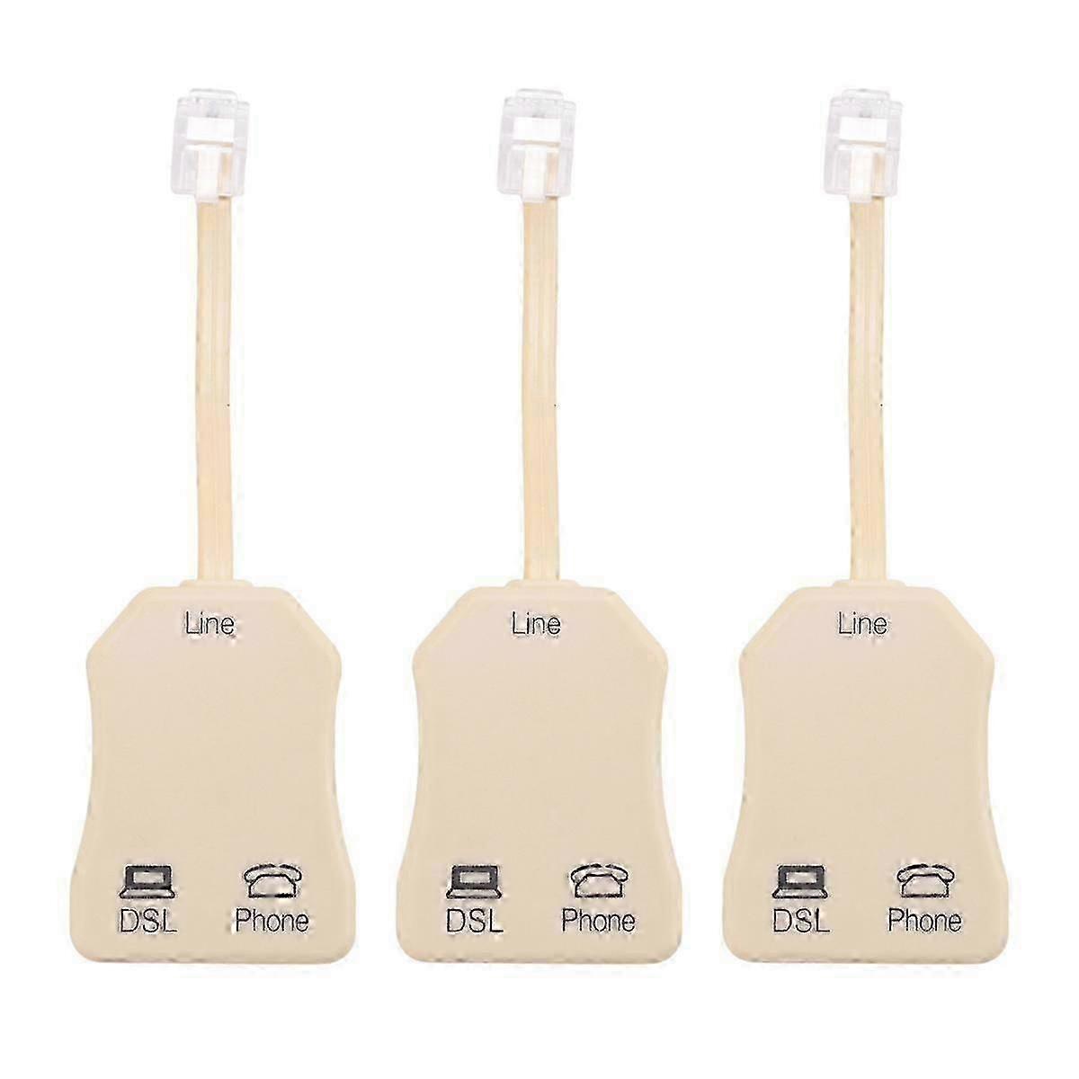 3Pcs DSL Filter Splitter for Phone Line Modem ADSL