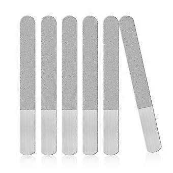 6 Pieces Stainless Steel Nail File Double-Sided Diamond Nail File Metal Nail File Manicure File for GIX