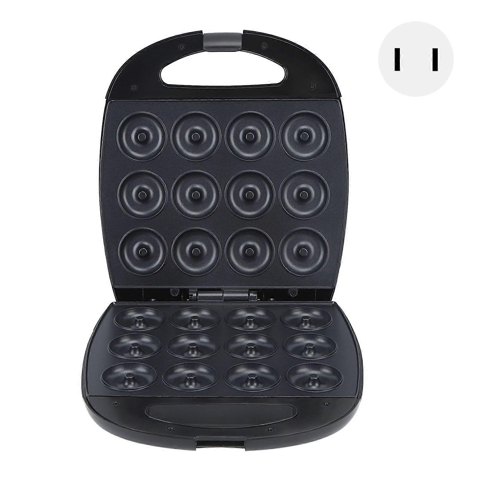 Mini Donut Maker Machine With Adjustable Temperature Double Side Heating Makes 12 Doughnuts   for Kitchen