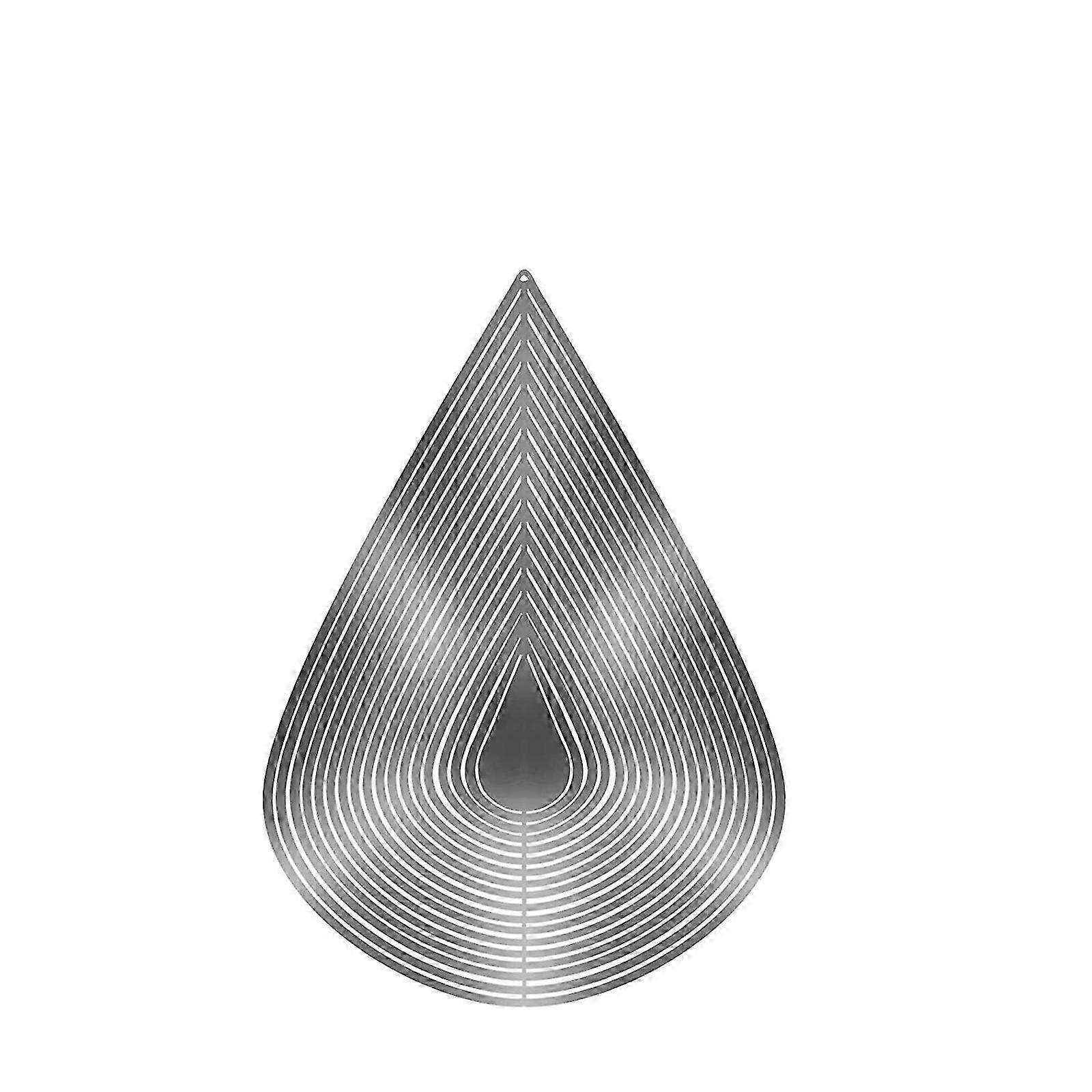 3D Reflective Silver Drop Wind Spinner