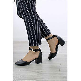 Mid Block Heel Ankle Strap 2 Part Heels