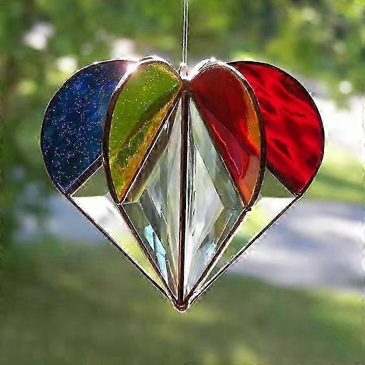 Faceted Acrylic Heart Suncatcher