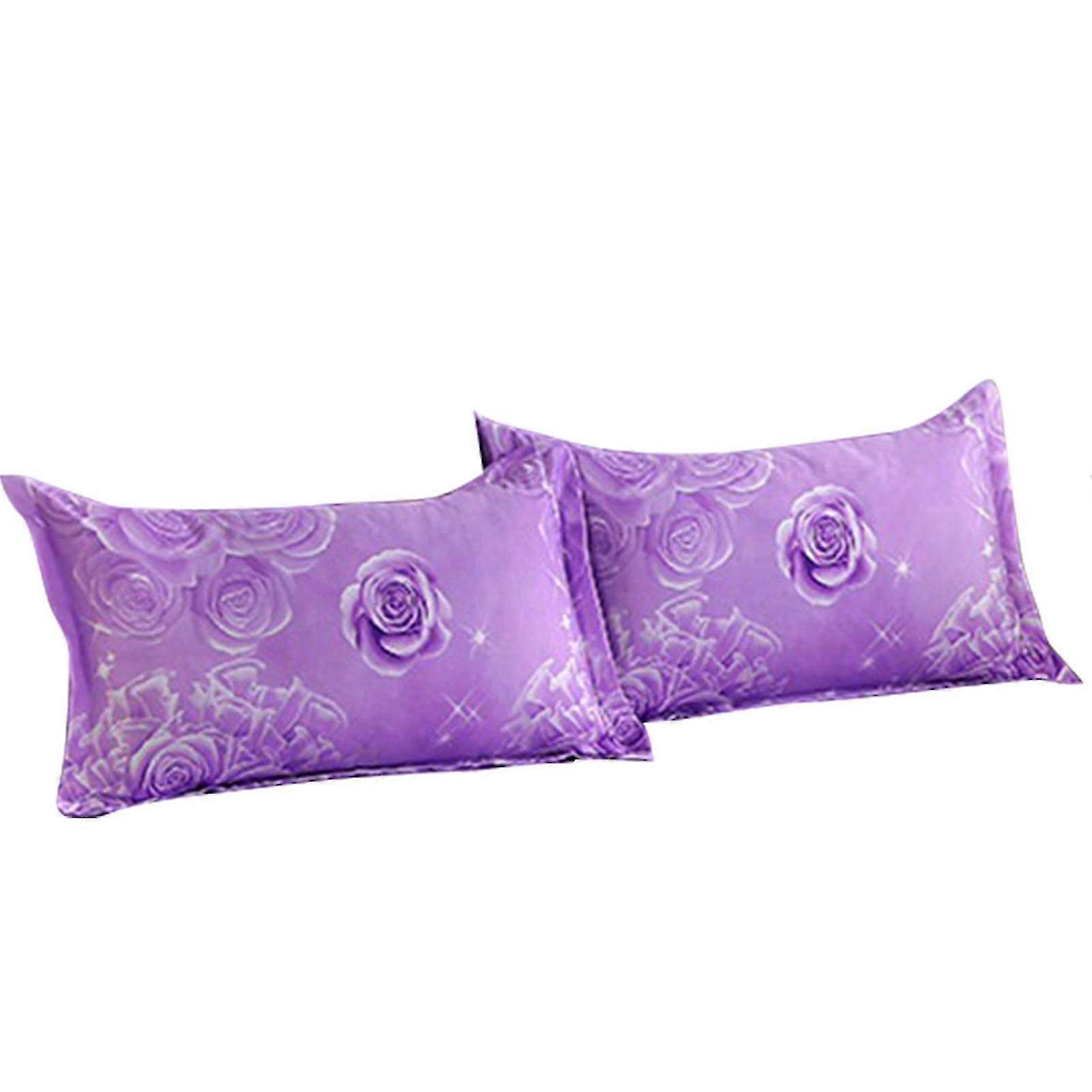 Cotton Polyester Pillow Cases 2 Pcs Soft Breathable Bedding Accessory 48x74cm