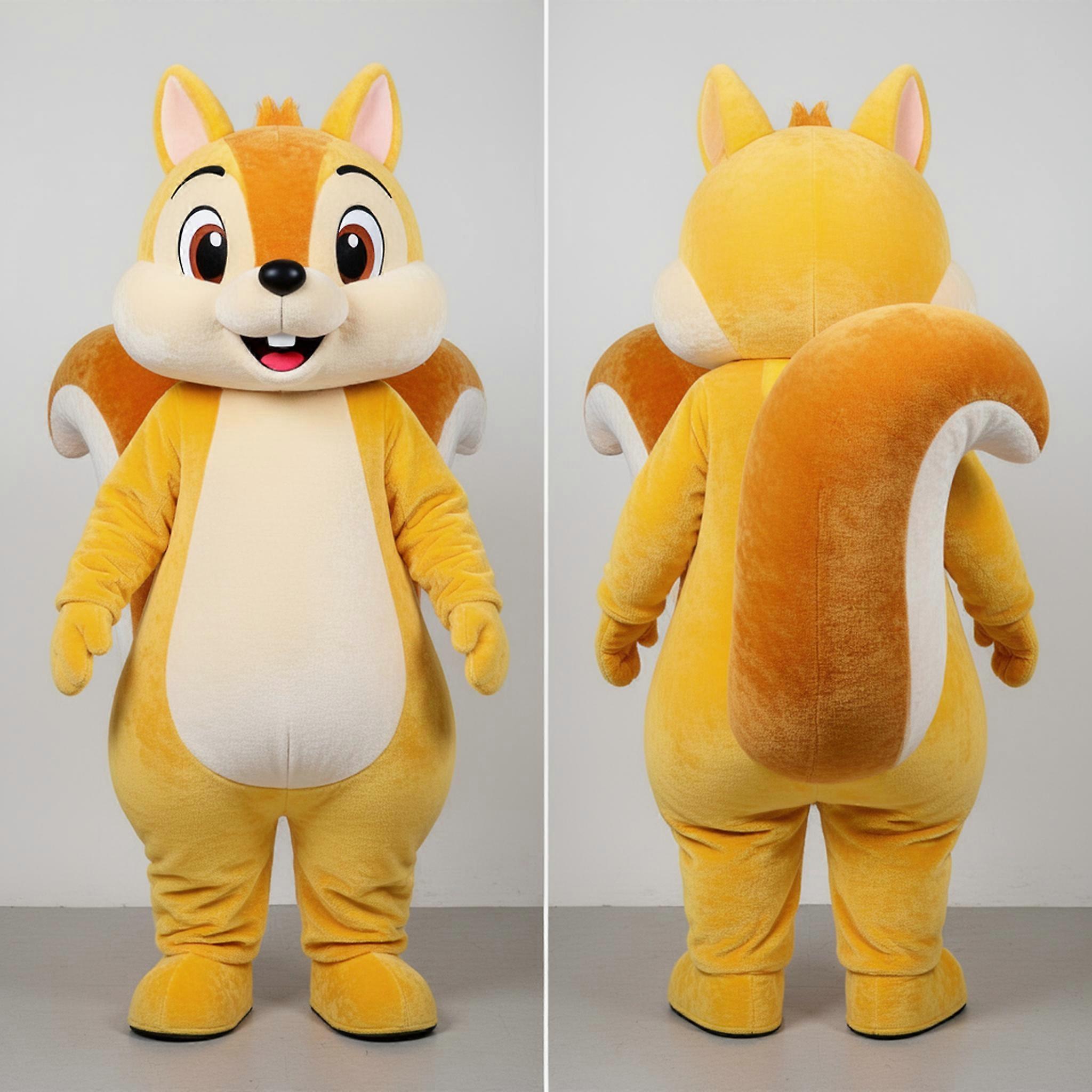 MASTICOT Golden Fluffy Squirrel Mascot