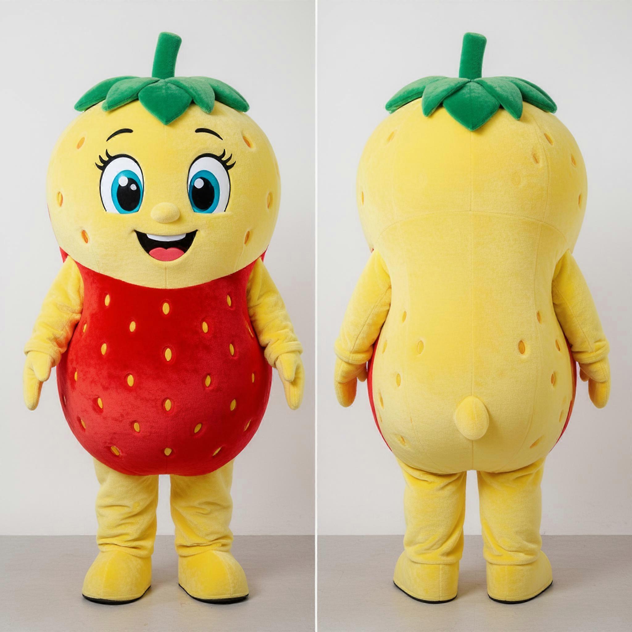 MASTICOT Vibrant Yellow Rounded Strawberry Mascot