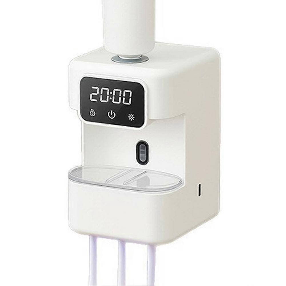 Automatic Toothpaste Dispenser Wall Mounted ABS UV Sanitizing Holder Digital Type C Rechargeable Countdown Screen Detachable Tray
