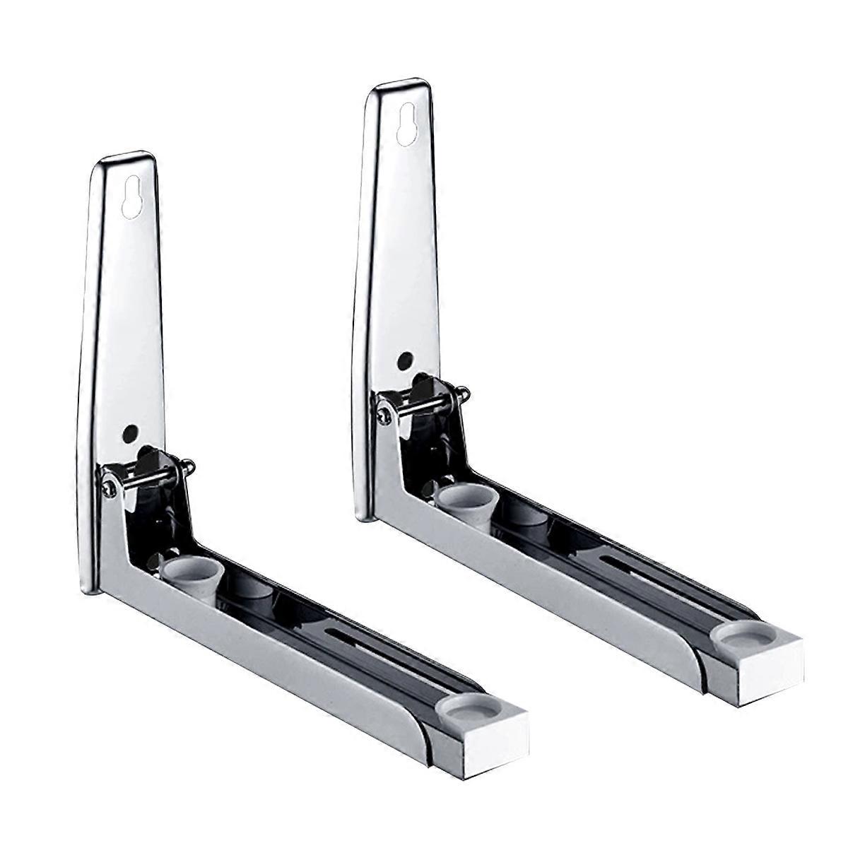 Space-Saving Foldable Microwave Mount, Adjustable Stainless Steel Wall Bracket