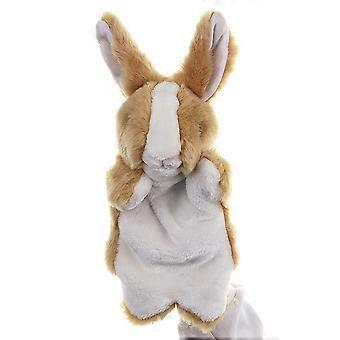 Plush Rabbit Hand Puppet Brown 3Pcs for Kids Story Telling Role Play