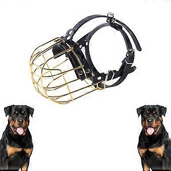 Dog Muzzle Adjustable Robust PVC/metal Wire Basket For Large And Very Dogs With Leather Straps Breathable, Training Prop